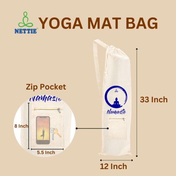 NETTIE Yoga mat Bag Cotton Carry Bag with Pocket, Strap & Drawstring for  Yoga Mat – Chakra – Jumbo Size – Pack of 1